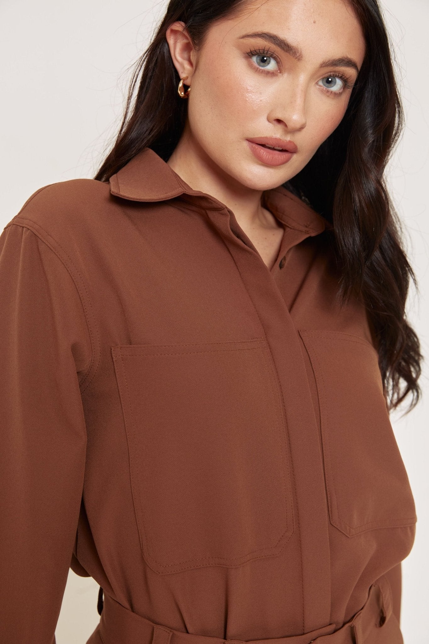 Put Together Shirt - Brown - Sa - Sa Studio