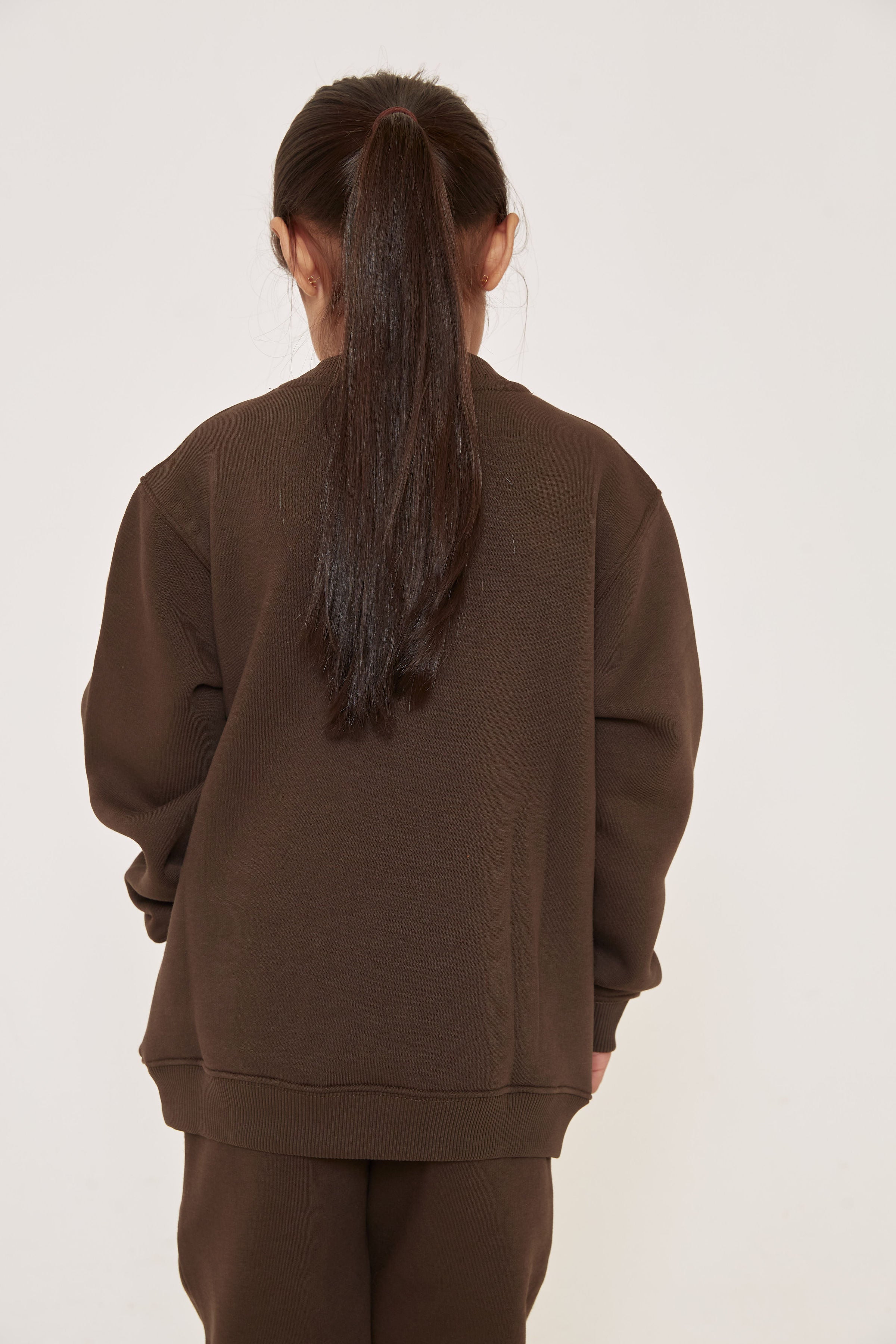 Kids Oversized Sweatshirt - Dark Brown - Sa-Sa Studio