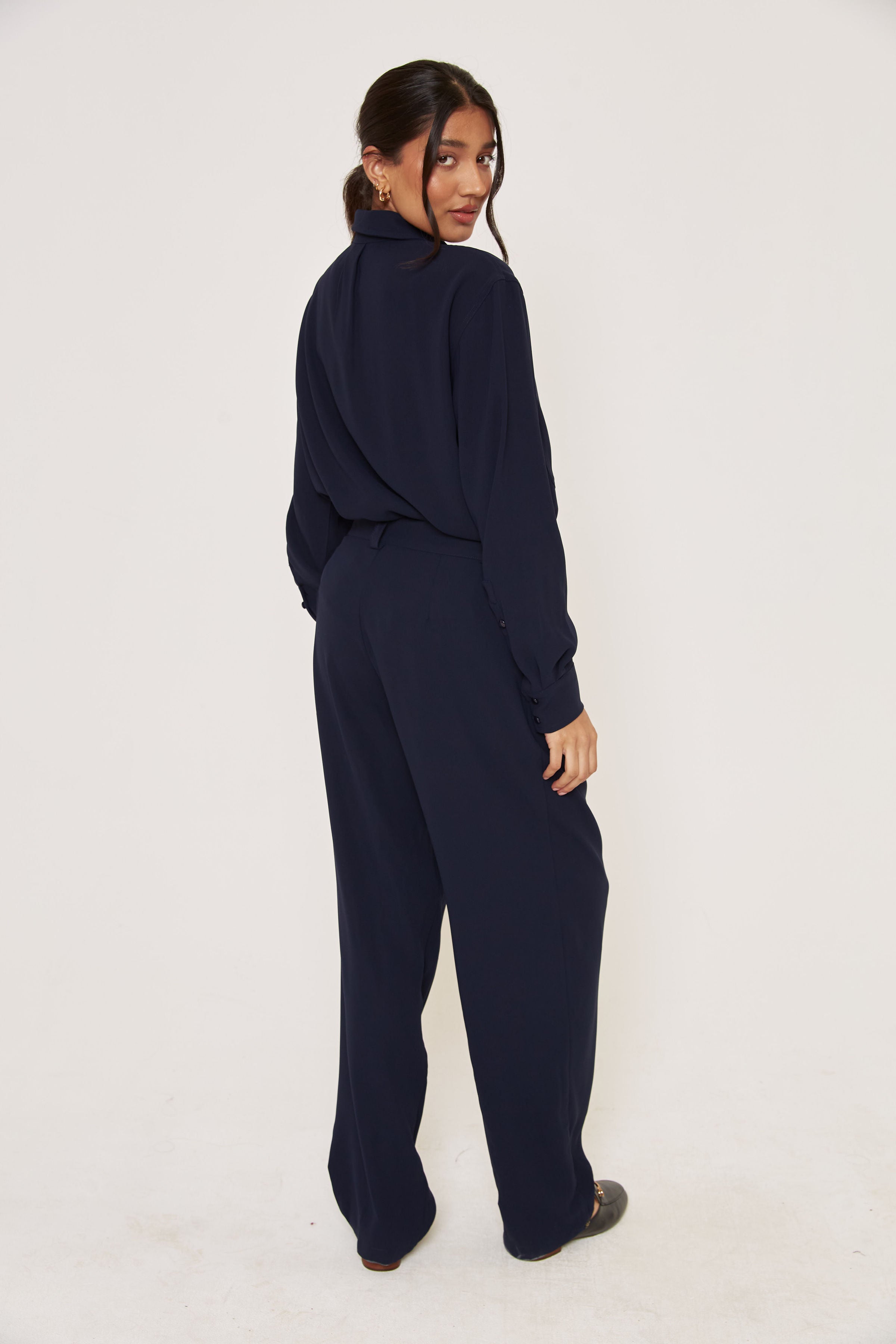 Tailored Trousers - Navy - Sa-Sa Studio