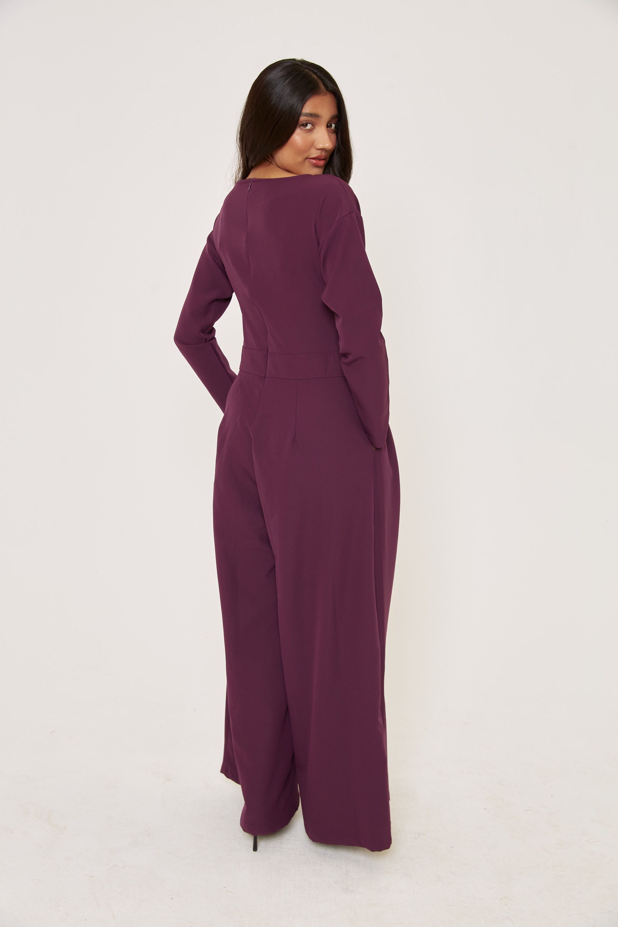 Effortless Evening Jumpsuit - Burgundy - Sa-Sa Studio