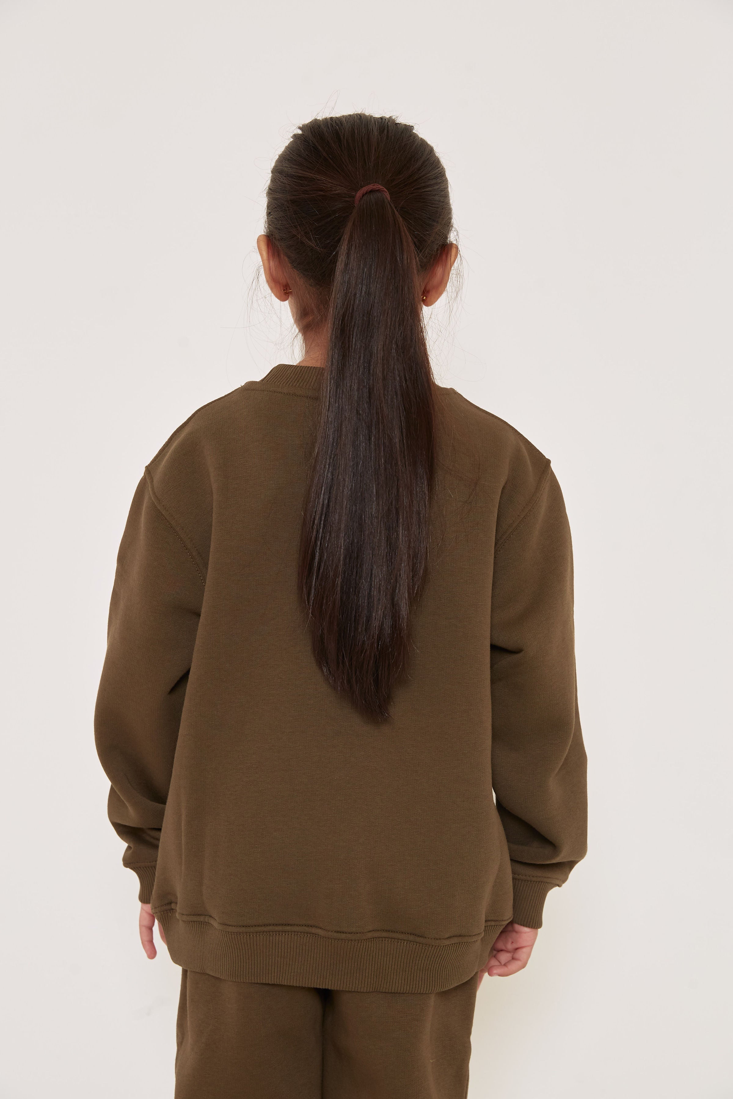 Kids Oversized Sweatshirt - Olive - Sa-Sa Studio