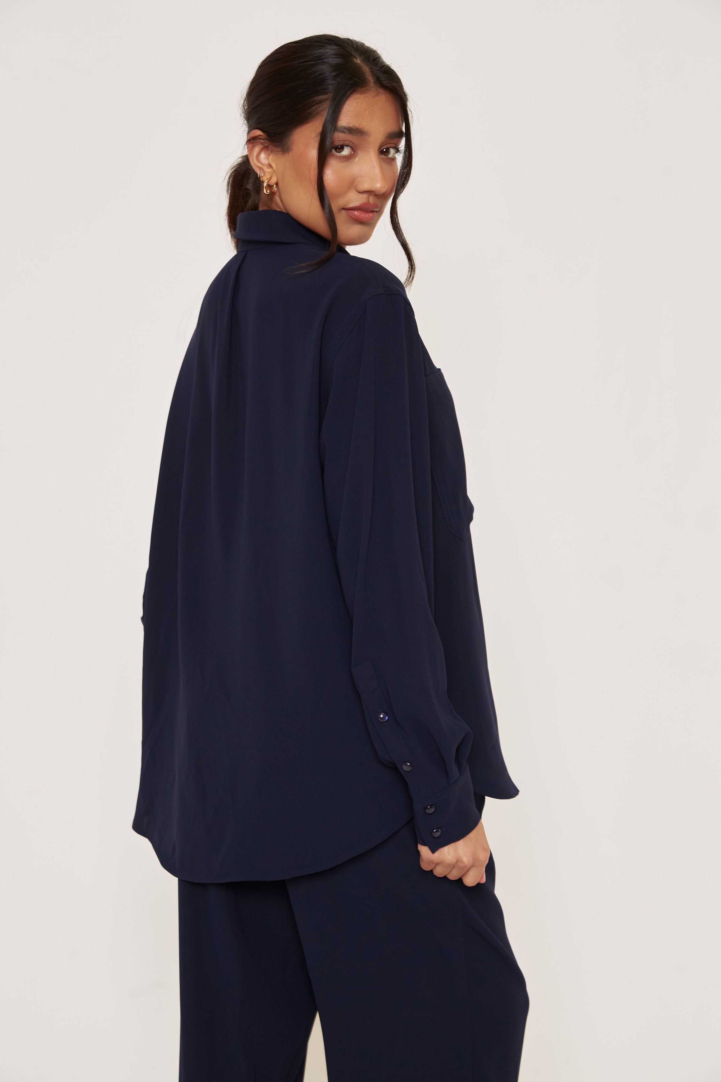 Large Pocket Shirt - Navy - Sa-Sa Studio