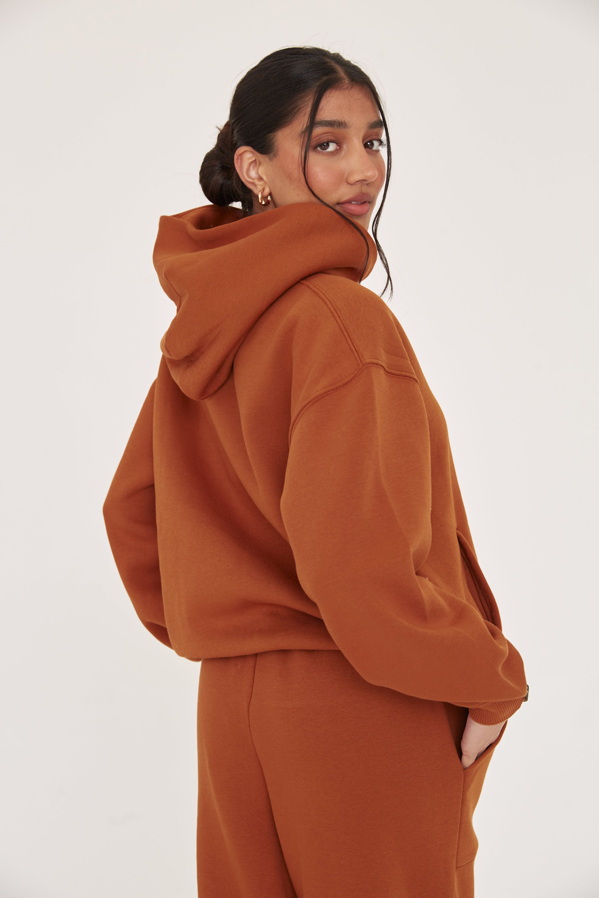 Burnt orange hoodie women's on sale