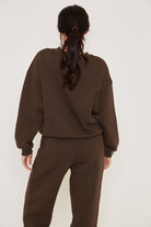 Oversized Sweatshirt - Dark Brown - Sa-Sa Studio