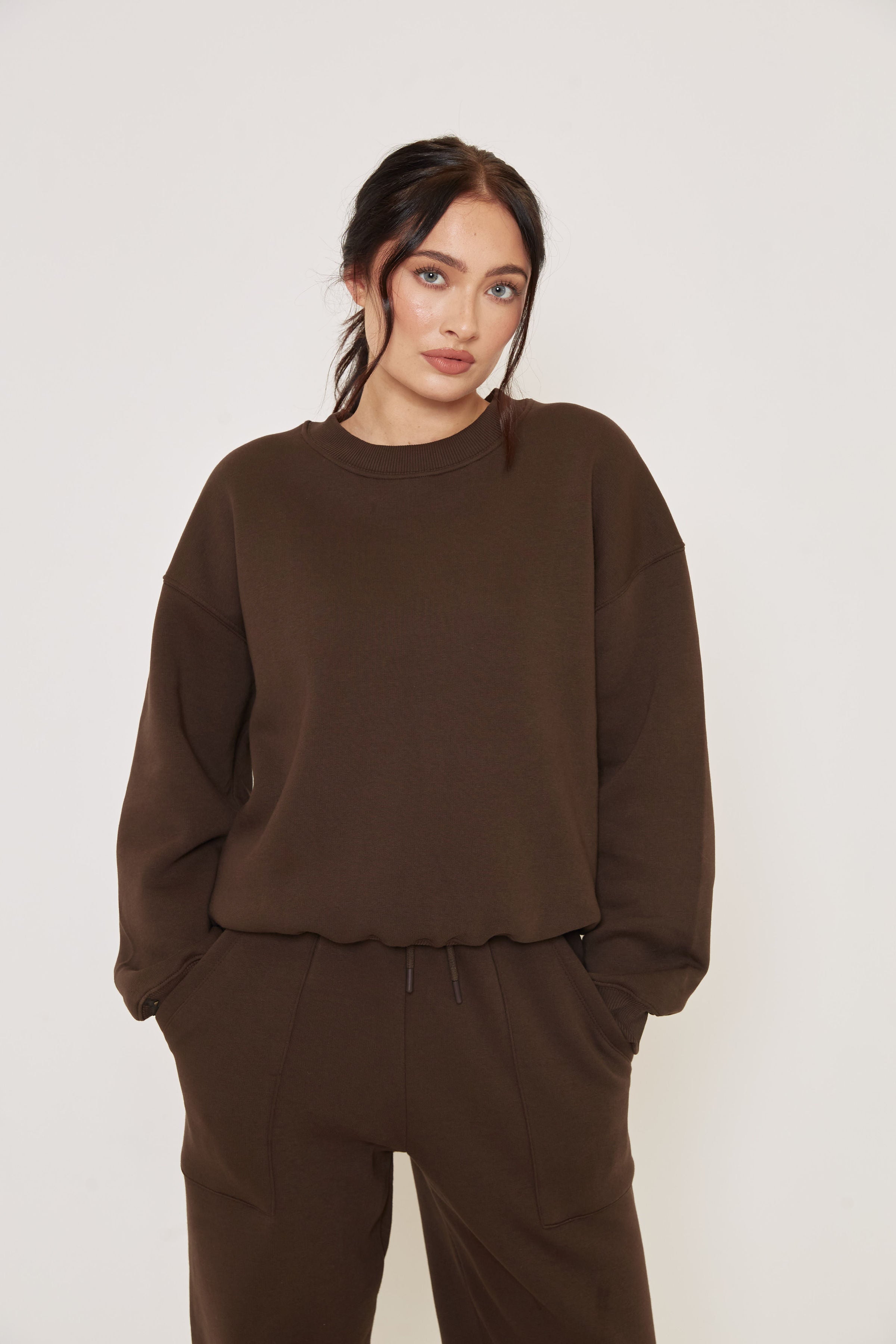 Oversized Sweatshirt Dark Brown Sa Sa Studio