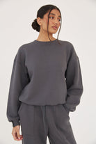 Oversized Sweatshirt - Dark Grey - Sa-Sa Studio