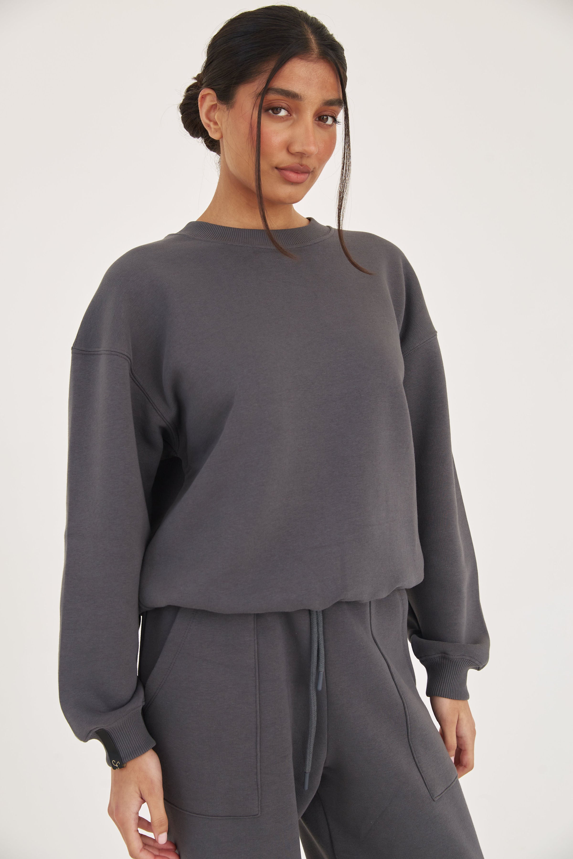 Oversized Sweatshirt - Dark Grey - Sa-Sa Studio