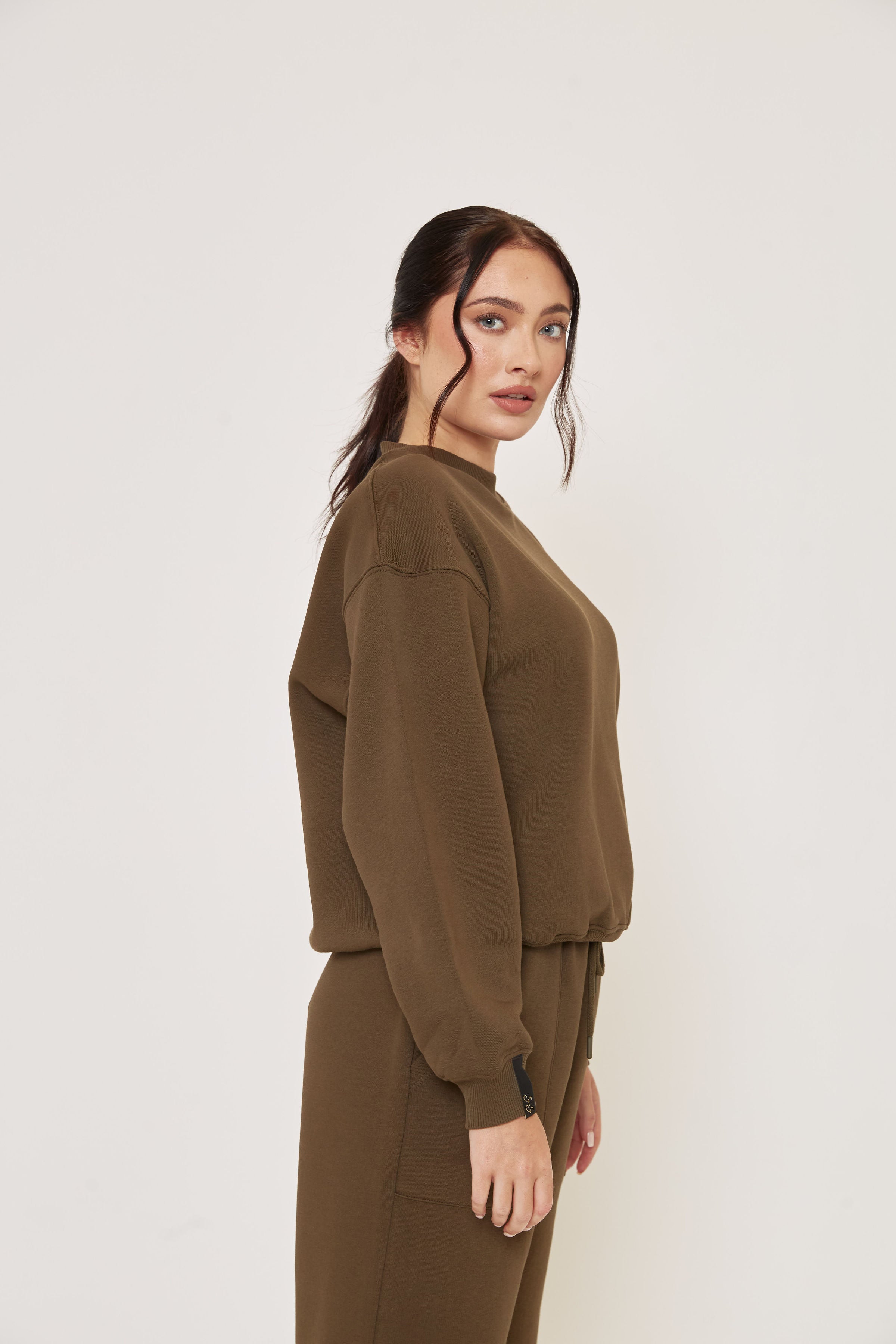 Oversized Sweatshirt - Olive - Sa-Sa Studio