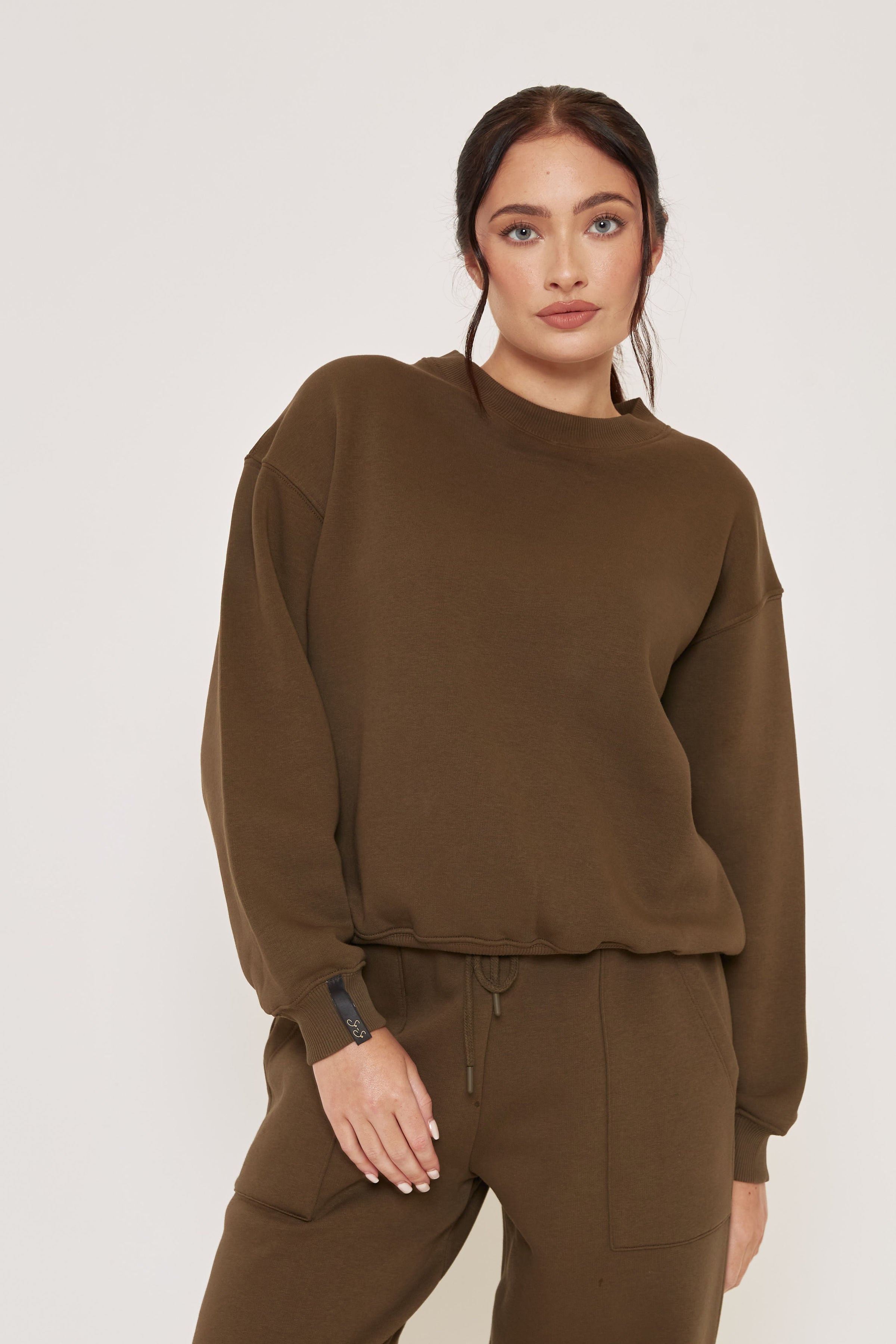 Oversized Sweatshirt - Olive - Sa-Sa Studio