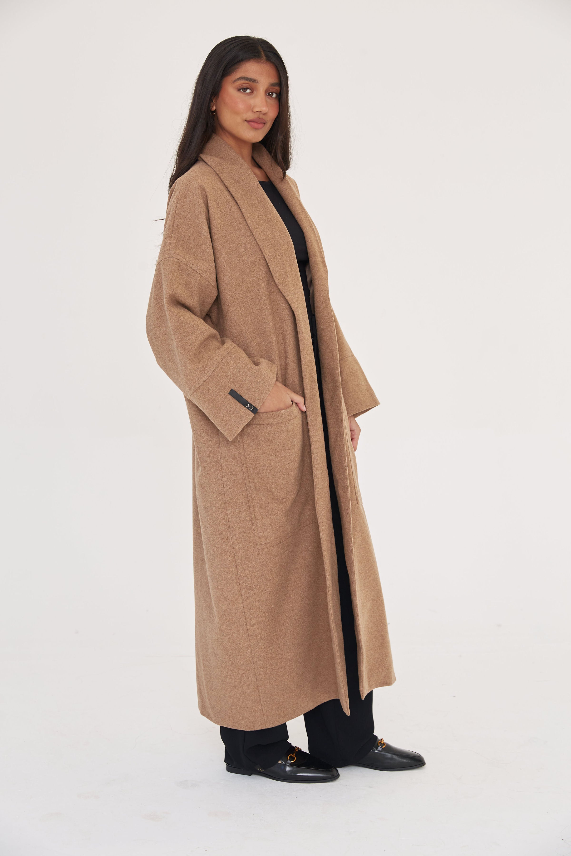 Relaxed Wool Coat - Camel - Sa-Sa Studio