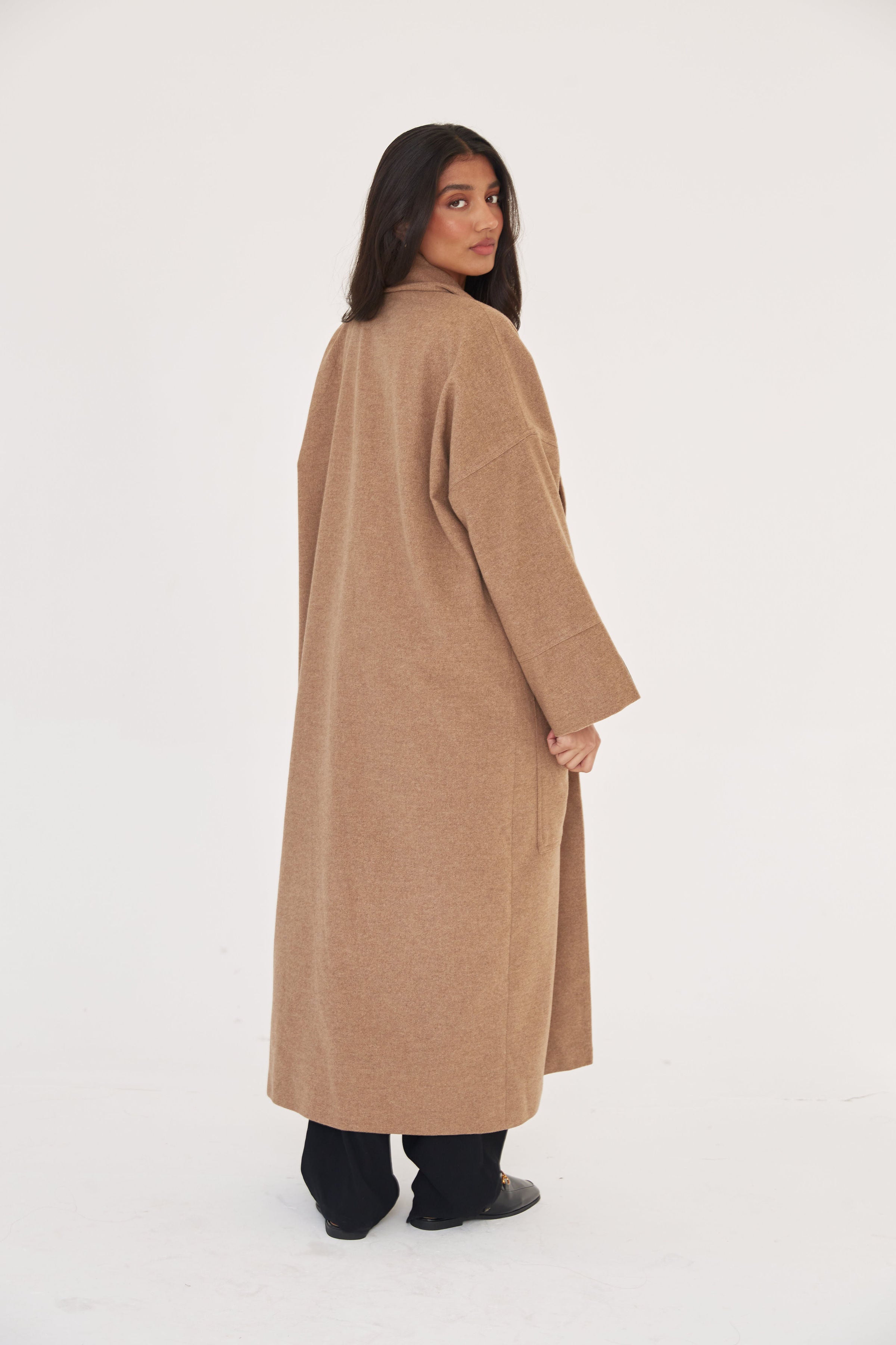 Relaxed Wool Coat - Camel - Sa-Sa Studio