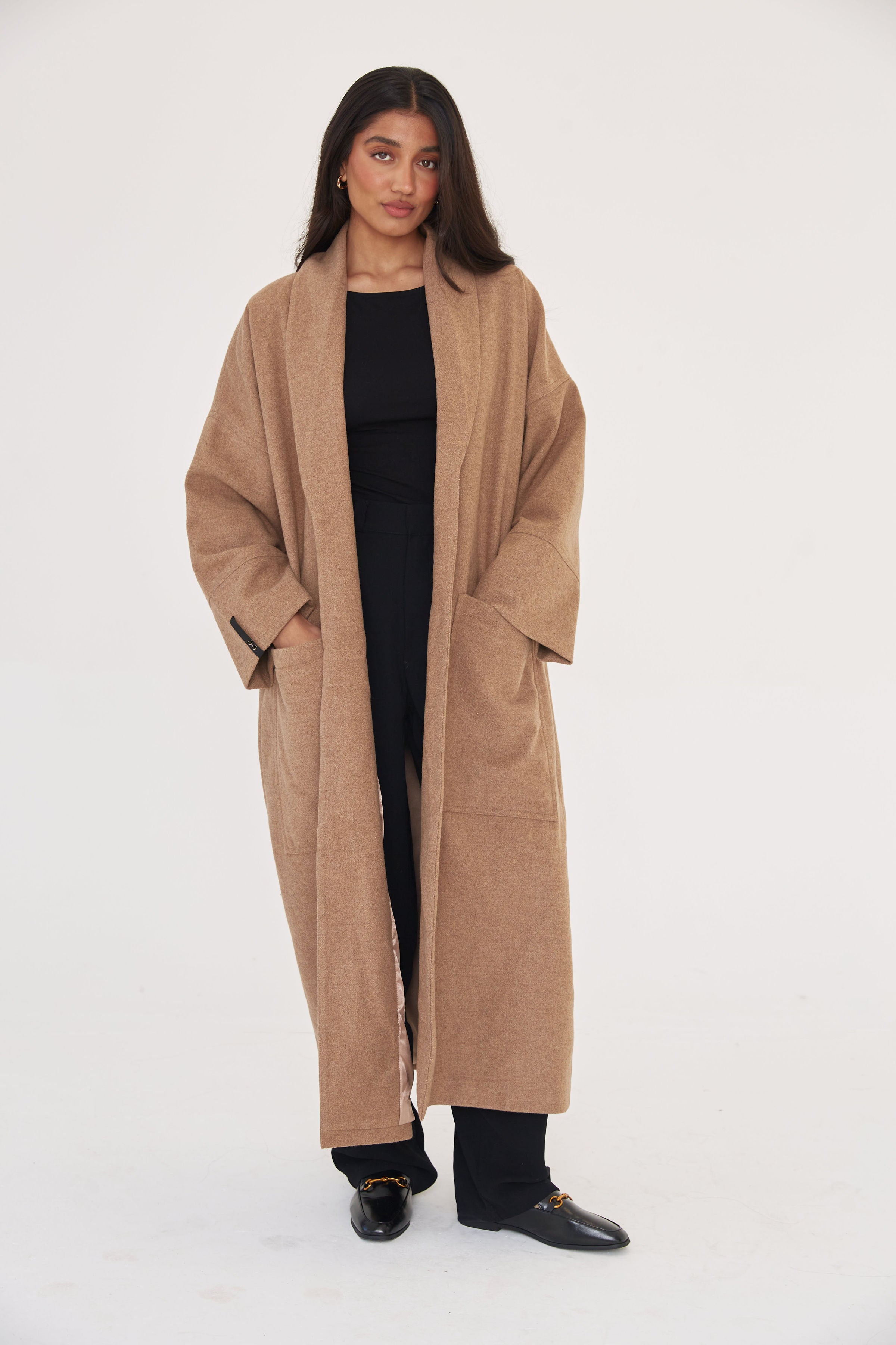 Relaxed Wool Coat - Camel - Sa-Sa Studio