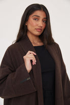 Relaxed Wool Coat - Dark Brown - Sa-Sa Studio