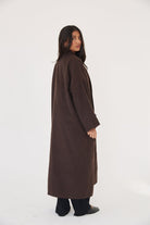 Relaxed Wool Coat - Dark Brown - Sa-Sa Studio