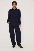 Tailored Trousers - Navy - Sa-Sa Studio